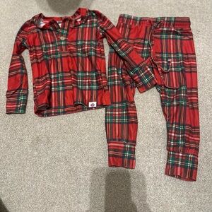 Cheeky Plum Festive Red and Green Plaid Pajama Set
